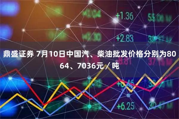 鼎盛证券 7月10日中国汽、柴油批发价格分别为8064、7036元／吨